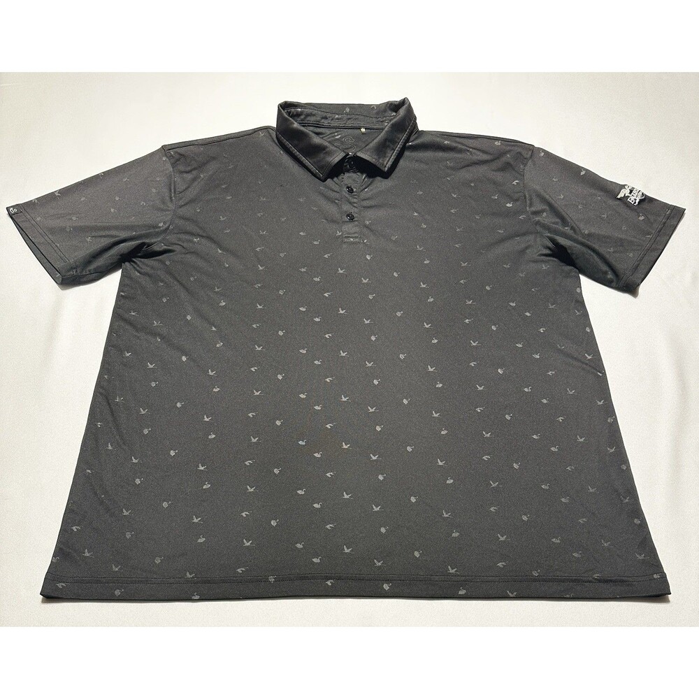 Swannies Golf Polo Shirt Performance Swan Bird All Over Print Eagle Crest Logo - Picture 3 of 9
